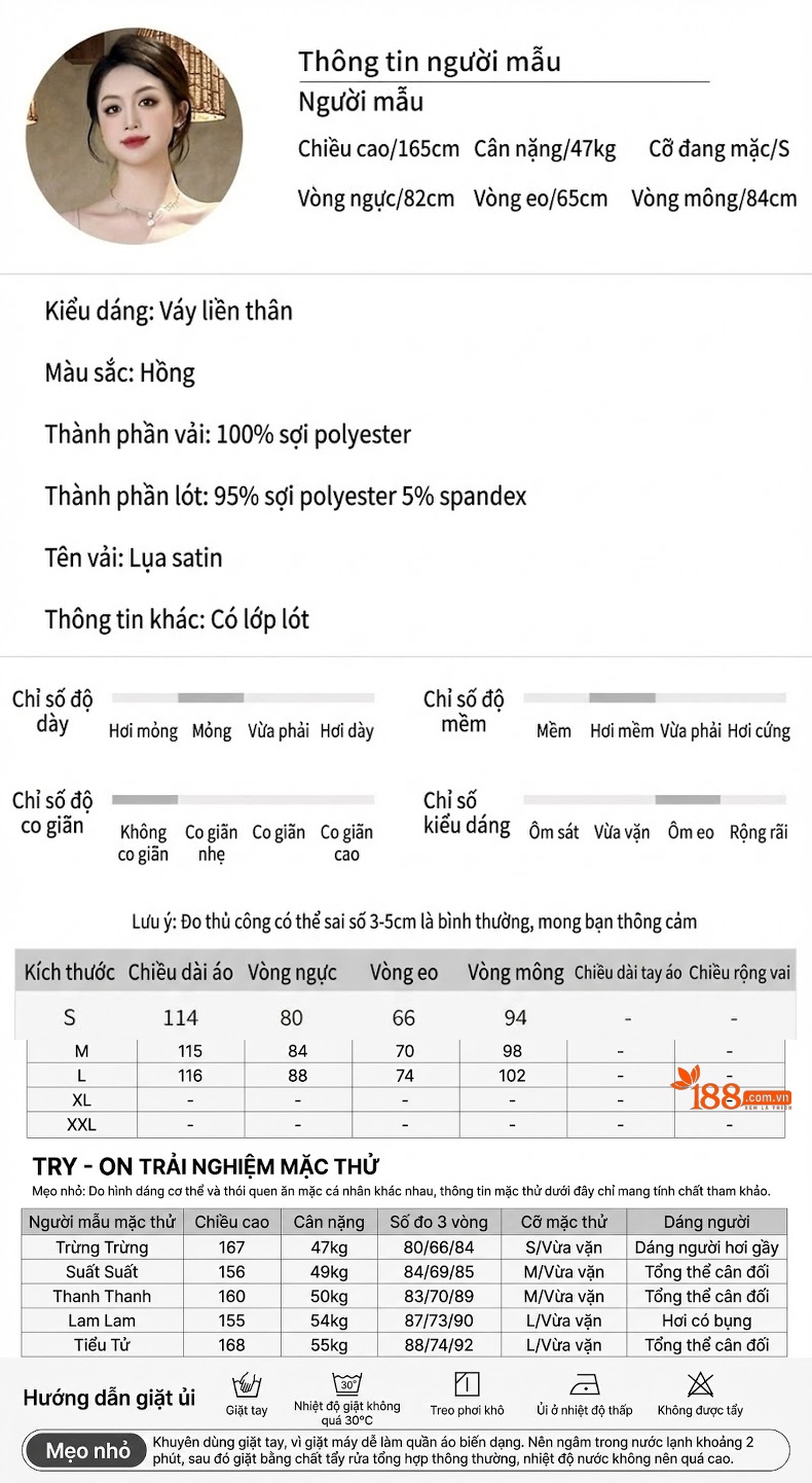 Váy Hai Dây Nữ Dáng Dài Ôm Eo Màu Hồng Phấn chi tiết 2