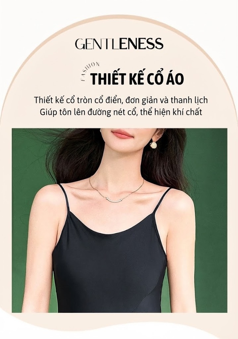 Váy Hai Dây Nữ Dáng Dài Trung Niên Chất Đũi Lụa Cao Cấp Phong Cách Pháp Màu Đen chi tiết 3