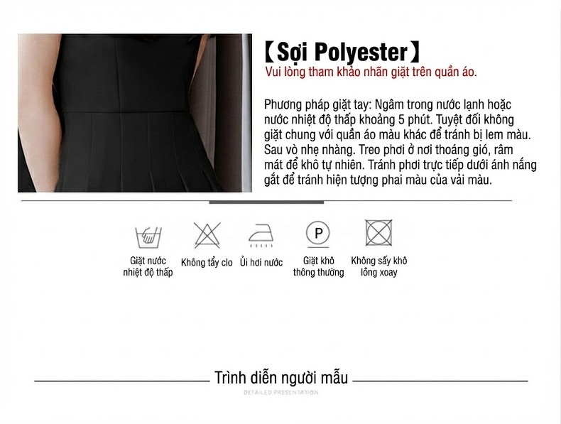 Váy Hai Dây Nữ Dáng Ngắn Xếp Ly Chất Vải Tây Màu Đen, Kem, Nâu chi tiết 11