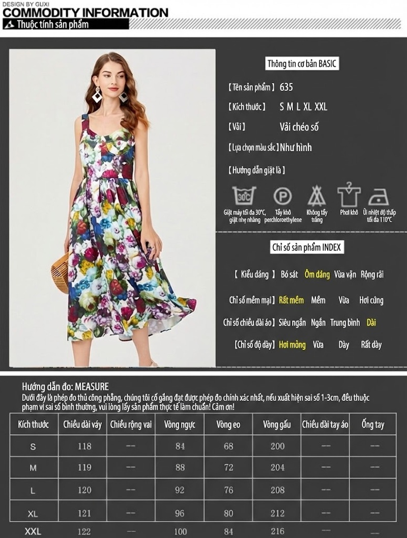 Váy Hai Dây Nữ Hở Vai In Họa Tiết Hoa Mùa Hè chi tiết 2