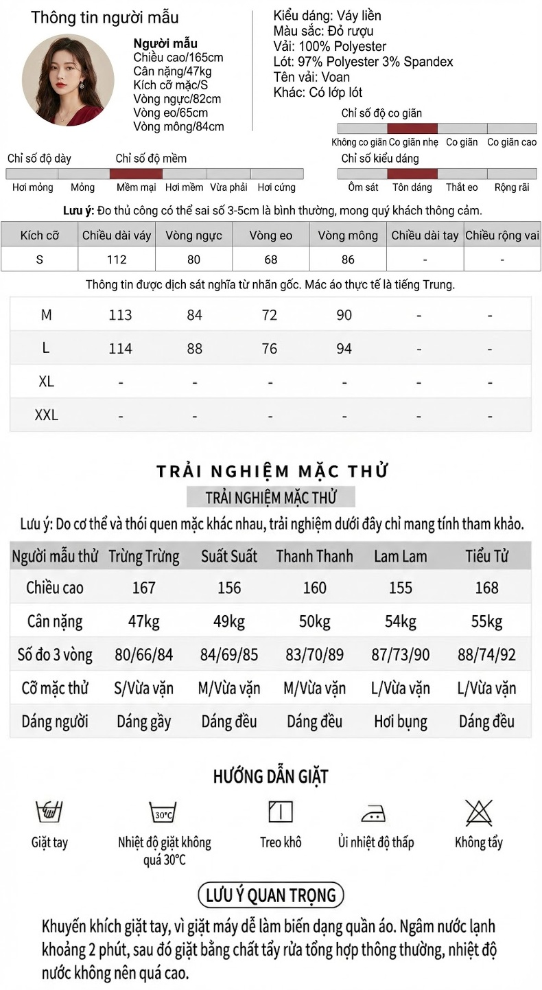 Váy Hai Dây Nữ Hở Vai Thiết Kế Bất Đối Xứng Quyến Rũ Màu Đỏ chi tiết 2