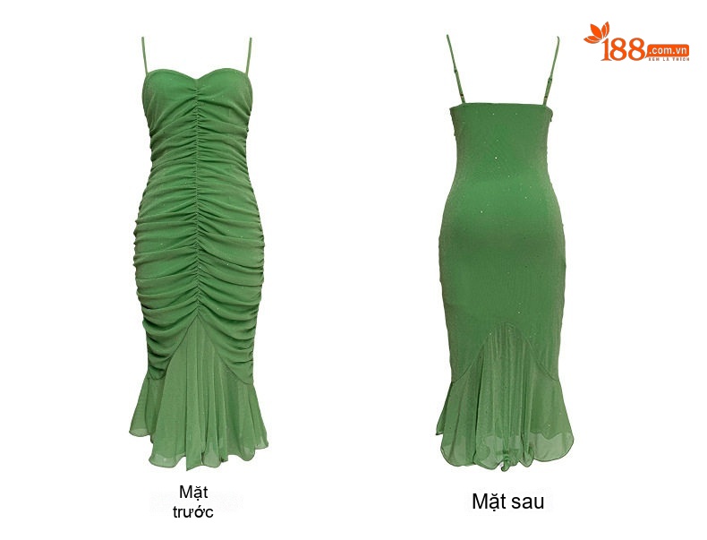 Váy Hai Dây Nữ Ôm Body Đuôi Cá Gợi Cảm Màu Đen, Đỏ, Xanh Lá chi tiết 9