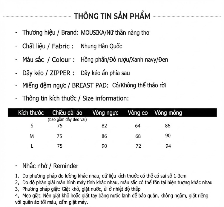 Váy Hai Dây Nữ Ôm Body Xẻ Ngực Sâu Phong Cách Gợi Cảm Nỉ Nhung Màu Hồng, Đỏ, Xanh Đen chi tiết 1