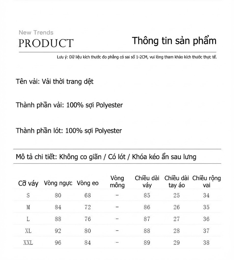 Váy Liền A-Line Nữ Cổ chữ V Chiết Eo Tay Bồng Ngắn Phong Cách Tiểu Thư Màu Hồng, Đen, Vàng Kem chi tiết 7