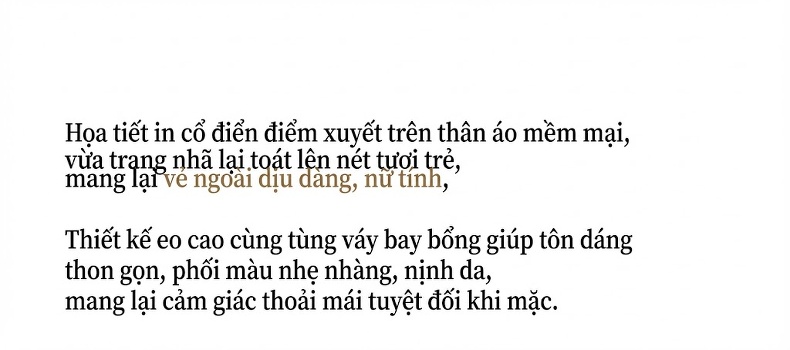 Váy Liền dáng chữ A Tay Dài Họa Tiết Hoa Nhỏ Thu Eo Chất Liệu Voan Màu Vàng chi tiết 5