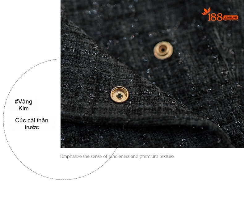 Váy Liền Thân A Dáng Tweed Dày Dặn Phối Ren Kiểu Pháp Trẻ Trung Màu Đen chi tiết 4