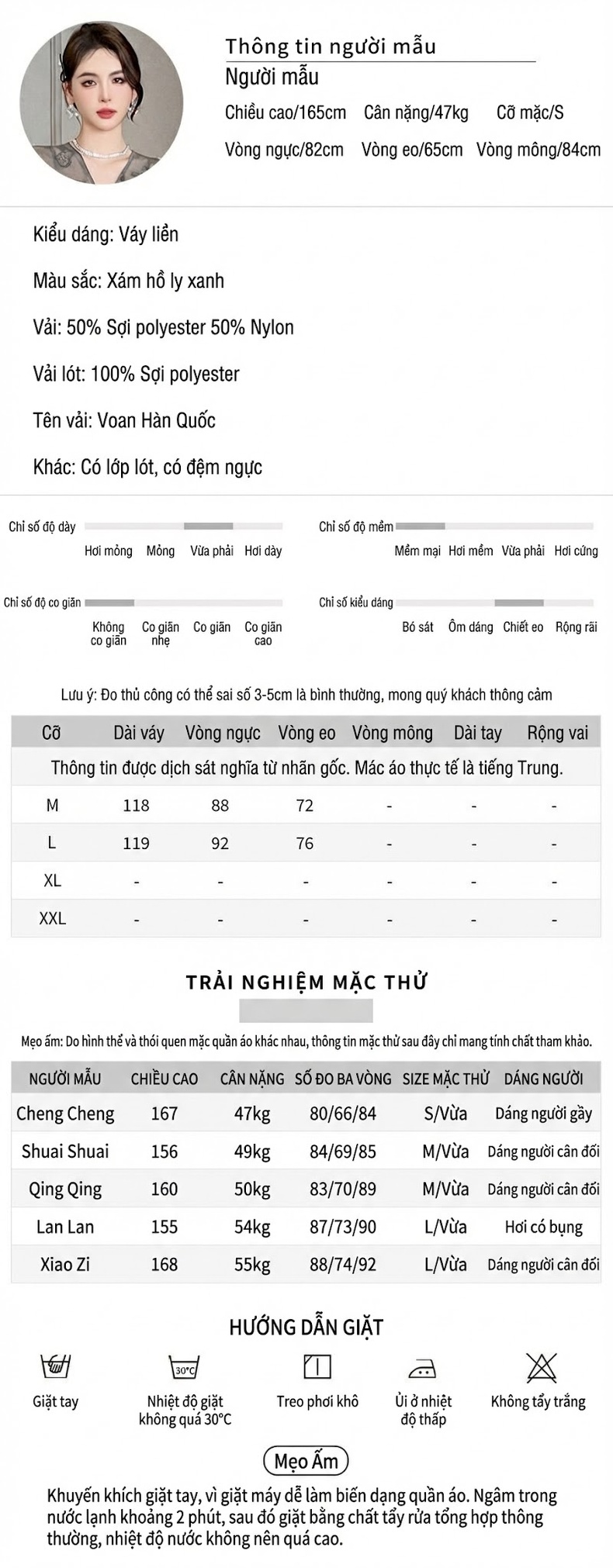 Váy liền thân Nữ Cổ chữ V In Họa Tiết Dáng Dài Xòe Thắt Eo Phong Cách Pháp Màu Xám chi tiết 2