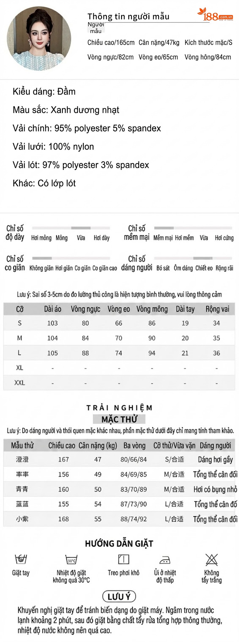 Váy liền thân Nữ Cổ Tròn Tay Ngắn Lưới Ren Hoa Ôm Dáng Màu Xanh Lam chi tiết 2