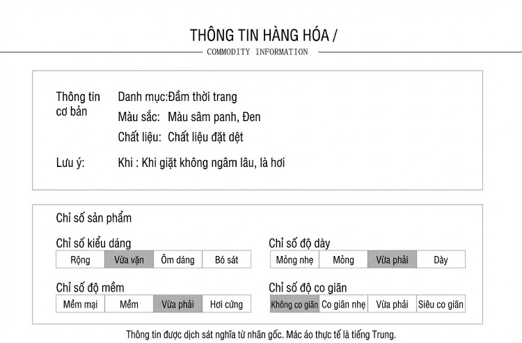 Váy liền thân Nữ Công Sở Ôm Eo Thanh Lịch Màu Đen, Kem chi tiết 2
