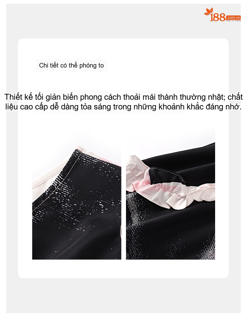 Váy liền thân Nữ dáng chữ A Không Tay Cổ Tròn Thiết Kế Eo Thon Màu Đen, Trắng, Hồng chi tiết 5