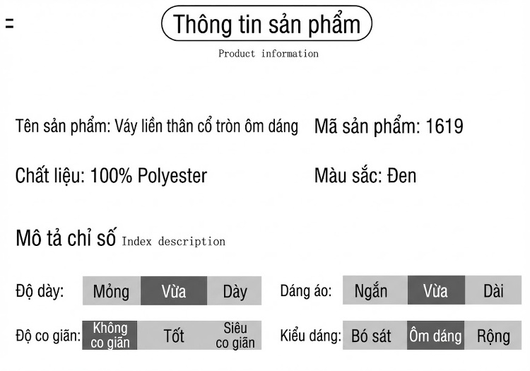 Váy liền thân Nữ Dáng Dài Không Tay Ôm Eo Phong Cách Pháp Màu Đen chi tiết 4