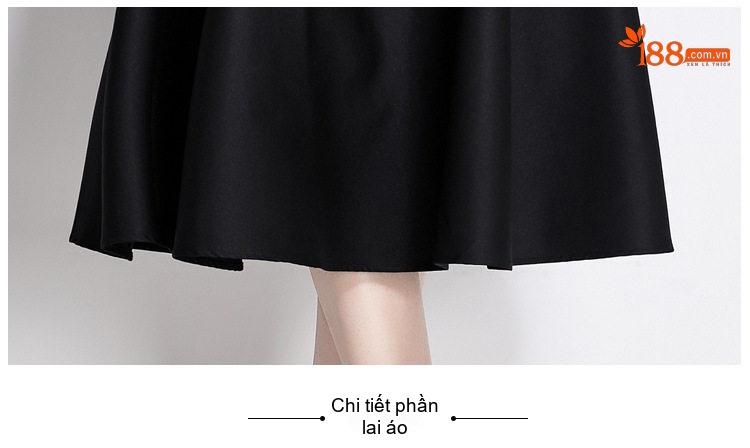 Váy liền thân Nữ Dáng Dài Không Tay Ôm Eo Phong Cách Pháp Màu Đen chi tiết 13