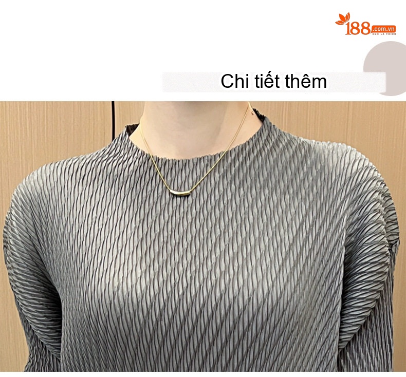Váy liền thân Nữ Dáng Dài Xếp Ly Màu Đen, Nâu, Xám chi tiết 4
