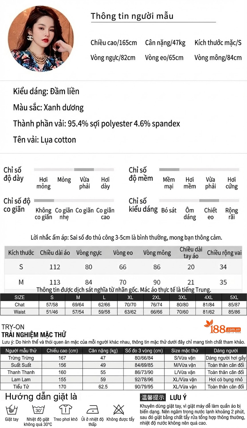 Váy liền thân Nữ In Họa Tiết V Cổ Tôn Dáng Thanh Lịch chi tiết 2