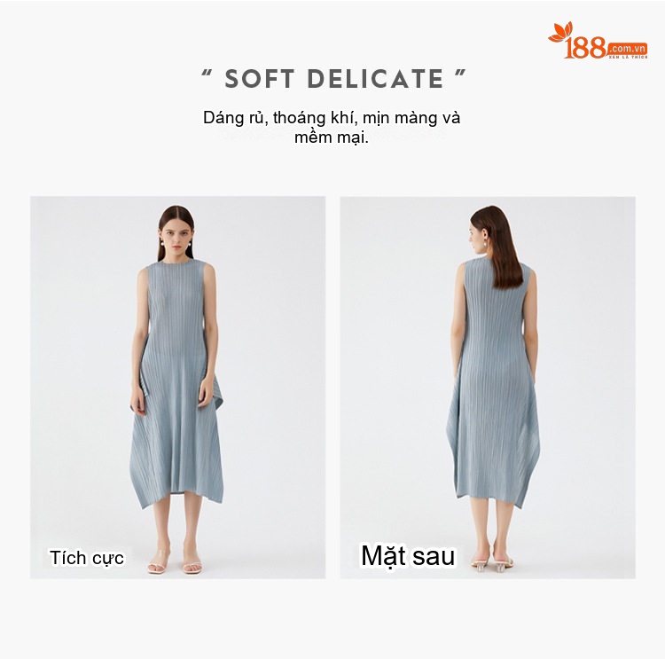 Váy liền thân Nữ Không Tay Dáng Rộng Thon Gọn Phong Cách Casual Màu Xanh, Đen, Xanh Ngọc... chi tiết 2