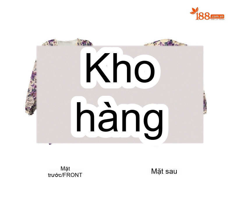 Váy liền thân Nữ Kiểu Pháp Cổ chữ V Chân Bèo Họa Tiết Hoa Nhỏ Màu Kem, Tím chi tiết 5