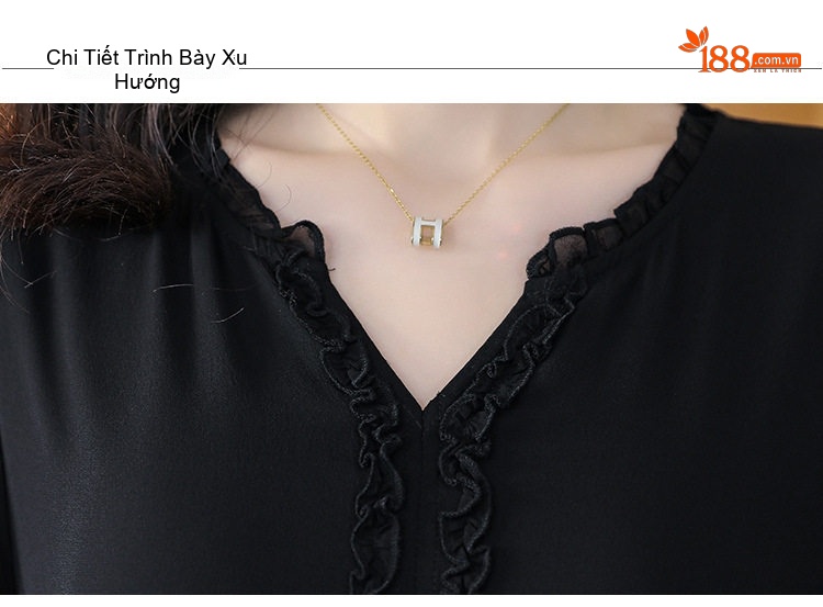 Váy liền thân Nữ Lụa Tằm Tang Thắt Eo Dáng Xòe Màu Đen chi tiết 20