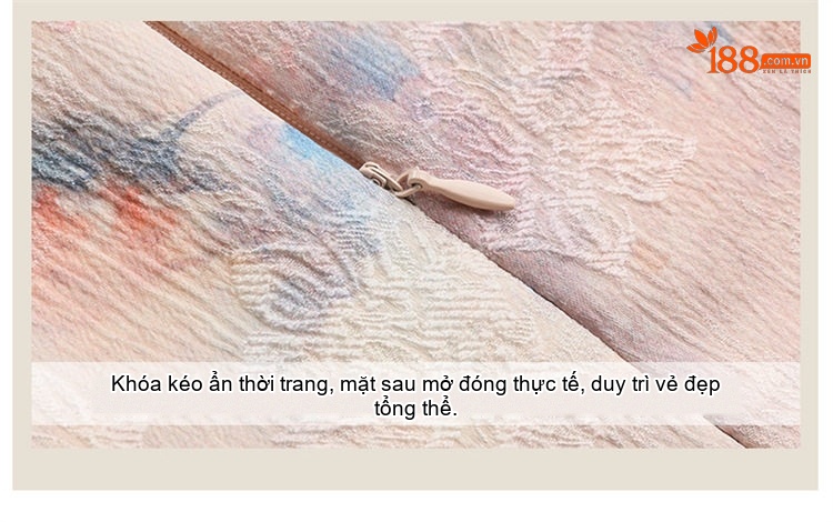 Váy Liền Thân Nữ Quốc Phong Tay Ngắn Họa Tiết Hoa Nhỏ Dáng Ngắn Chiết Eo chi tiết 9