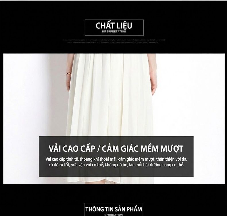 Váy liền thân Nữ Ren Cổ chữ Vuông Chân Váy Xếp Ly Eo Cao Dáng Ôm Màu Trắng Kem chi tiết 2