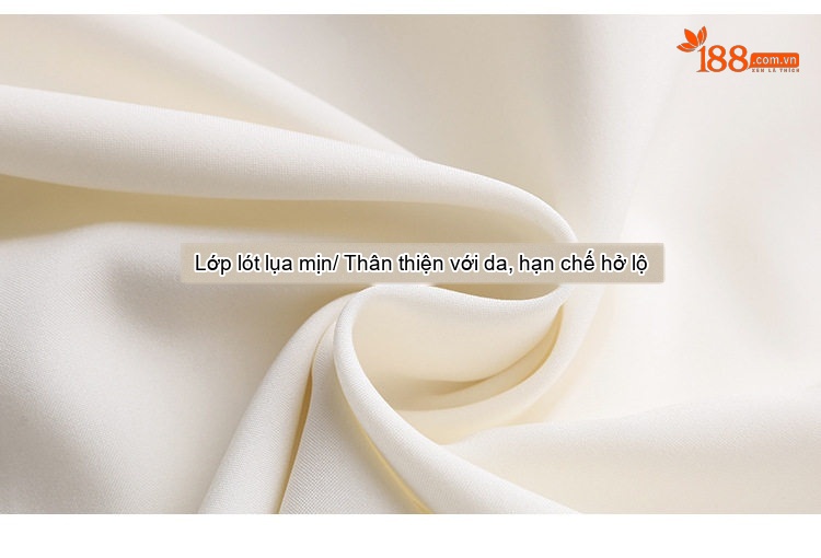 Váy liền thân Nữ Tay Bồng Cổ chữ V Thêu Hoa Eo Cao dáng chữ A Màu Trắng Kem chi tiết 8