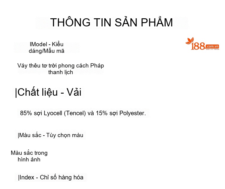 Váy liền thân Nữ Tay Bồng Cổ chữ V Thêu Hoa Eo Cao dáng chữ A Màu Trắng Kem chi tiết 12