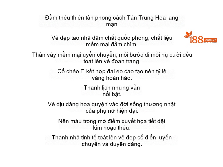 Váy liền thân Nữ Tay Bồng Cổ chữ V Thêu Hoa Eo Cao dáng chữ A Màu Trắng Kem chi tiết 2