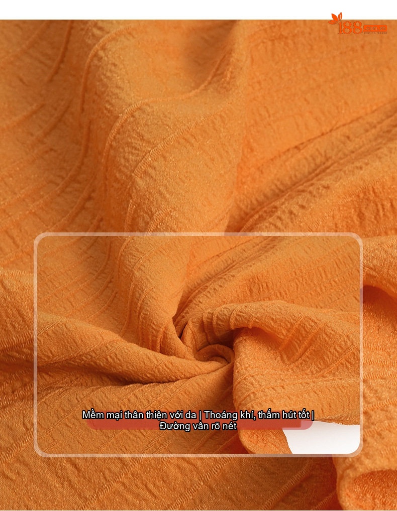 Váy Liền Thân Nữ Tay Bồng Cổ chữ V Wrap eo dáng ôm công sở Màu Trắng, Cam chi tiết 3