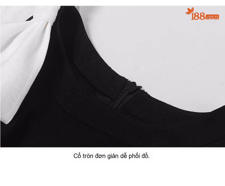 Váy liền thân Nữ Tay Bồng Thắt Eo Họa Tiết Hoa Nhí Màu Đen chi tiết 14