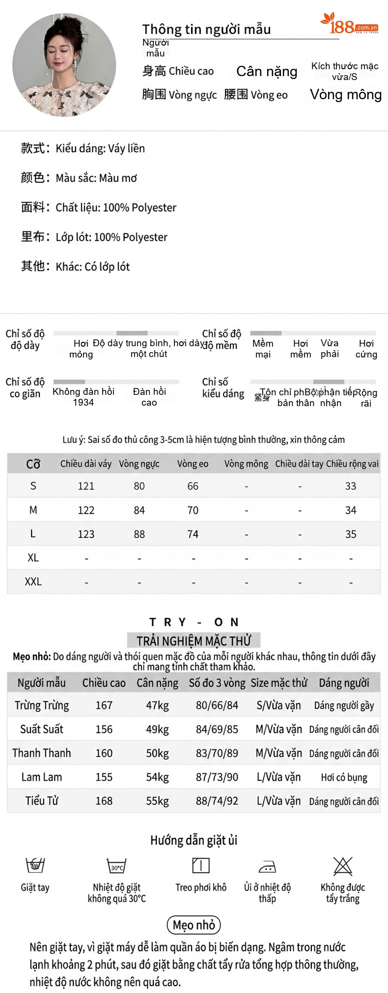 Váy liền thân Nữ Tay Bồng Thiết Kế Quốc Dân Chiết Eo Xòe In Hình Bướm Màu Kem, Đen chi tiết 2