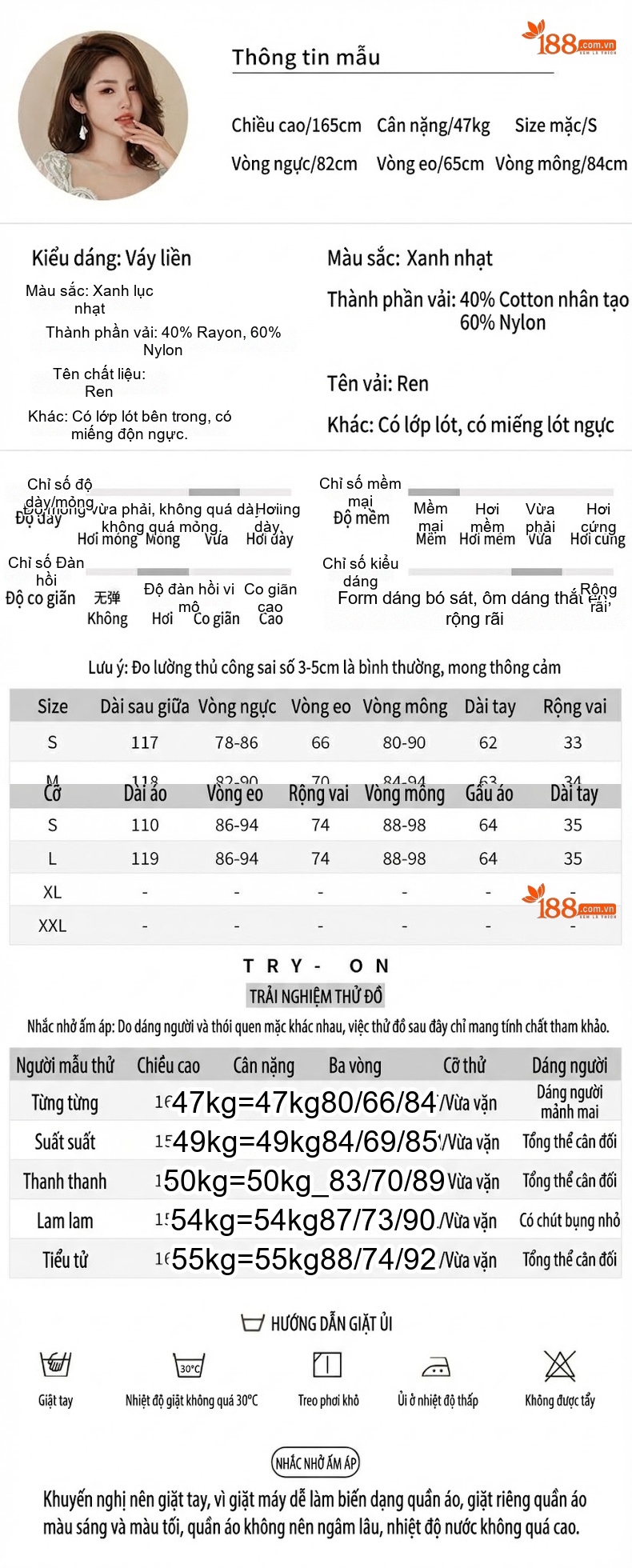 Váy liền thân Nữ Tay Dài Cổ chữ Vuông Ren Dáng Ôm Màu Xanh Lá chi tiết 2