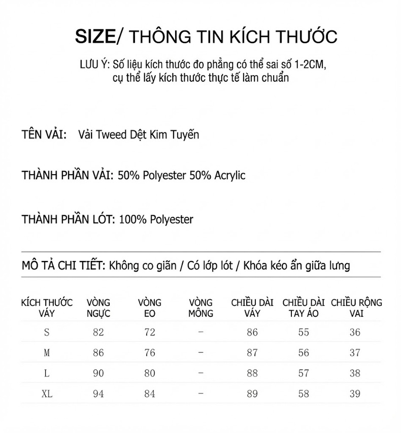 Váy liền thân Nữ Tay Dài Phong Cách Hepburn Dáng Chữ A Chiều Dài Ngang Gối Màu Đen, Trắng chi tiết 8