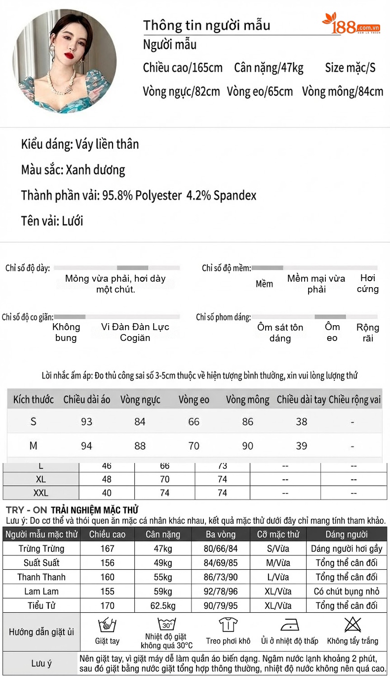 Váy liền thân Nữ Tay Lỡ Thiết Kế Dáng Ôm Họa Tiết Hoa Nhí Phong Cách Pháp chi tiết 2