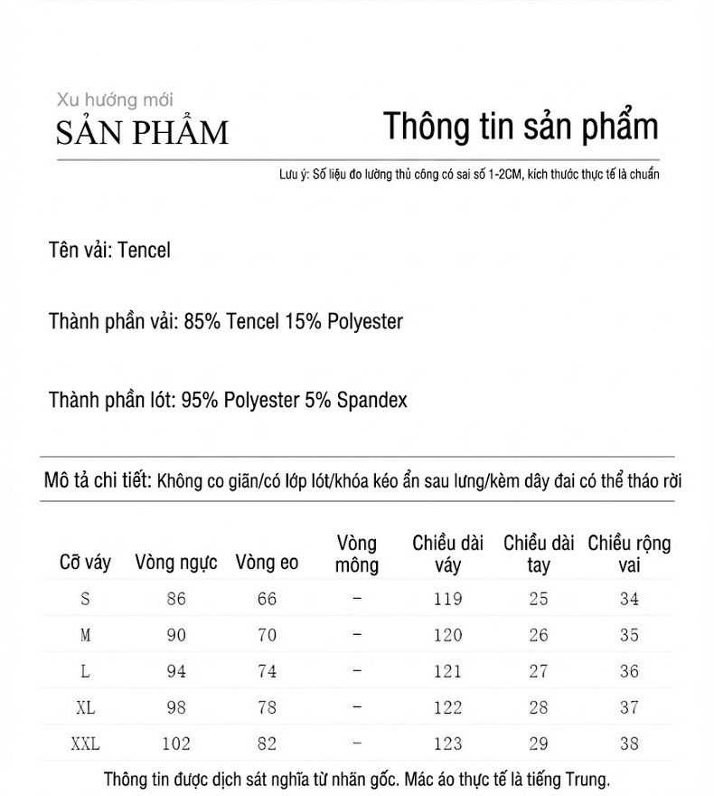 Váy liền thân Nữ Tencel dáng chữ A Cổ Điển Thiết Kế Hoa 3D Phong Cách Pháp Màu Trắng chi tiết 7