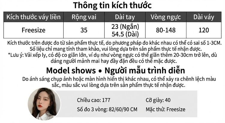 Váy liền thân Nữ Thiết Kế Bất Đối Xứng Cổ Điển Màu Vàng, Kem, Xanh Dương, Đỏ... chi tiết 35