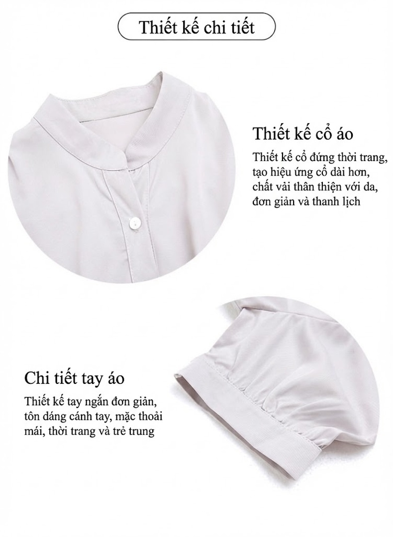 Váy liền thân Nữ Thiết Kế dáng chữ A Chiết Eo Thanh Lịch Màu Xám chi tiết 5