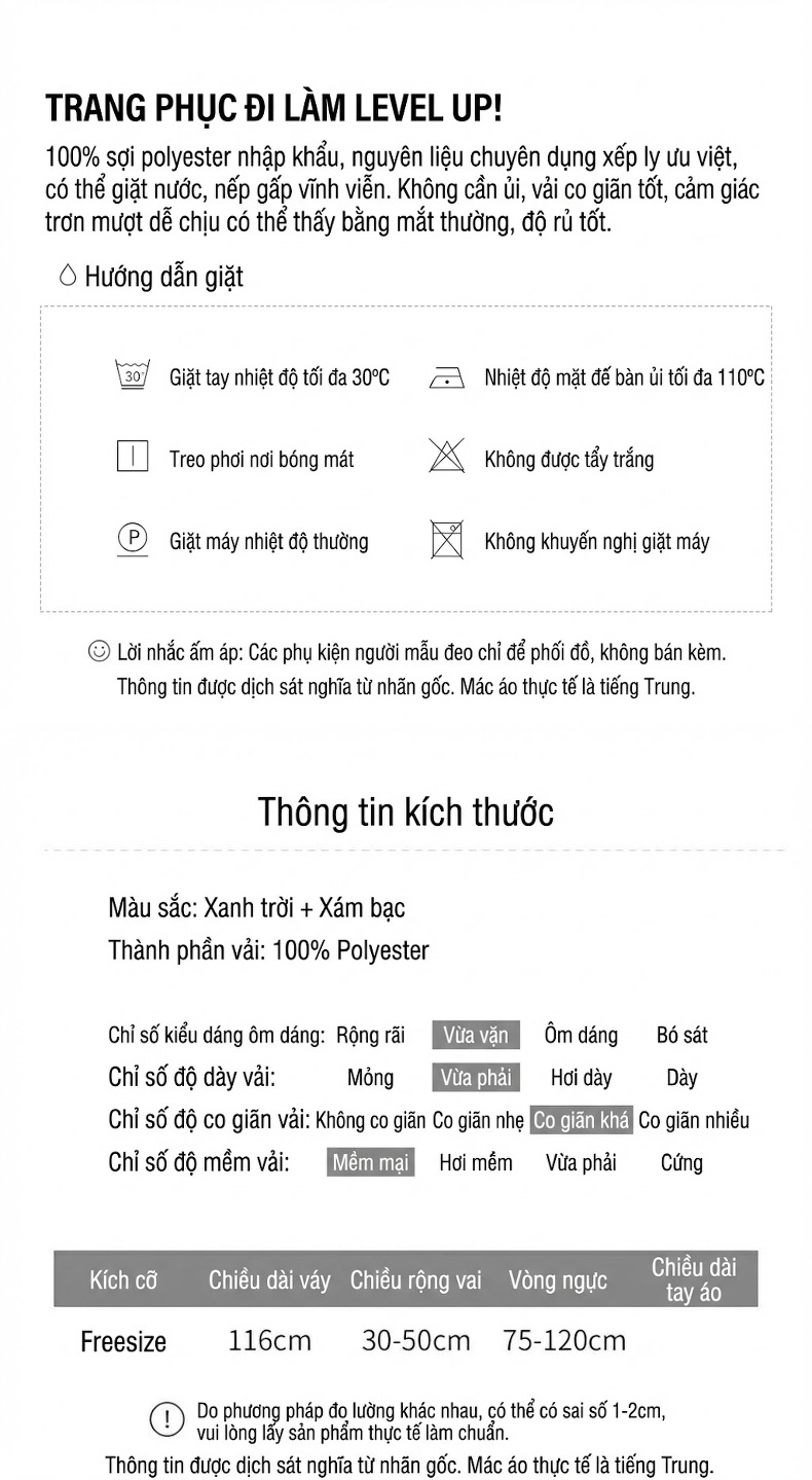 Váy liền thân Nữ Tr褶皱 Miyake In Họa Tiết Dáng Dài Xẻ Sau Kèm Đai Lưng Màu Xanh, Nâu, Trắng, Xám... chi tiết 4