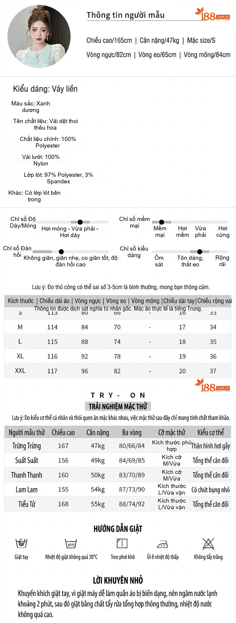 Váy liền thân Nữ Xòe Dáng Dài Thêu Hoa Đính Đá Cổ Điển Màu Xanh chi tiết 2