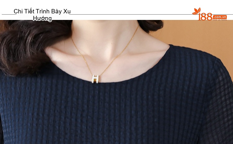 Váy Lụa Tơ Tằm Nữ Dáng Chữ A, Thắt Eo Thanh Lịch Màu Xanh Navy chi tiết 20