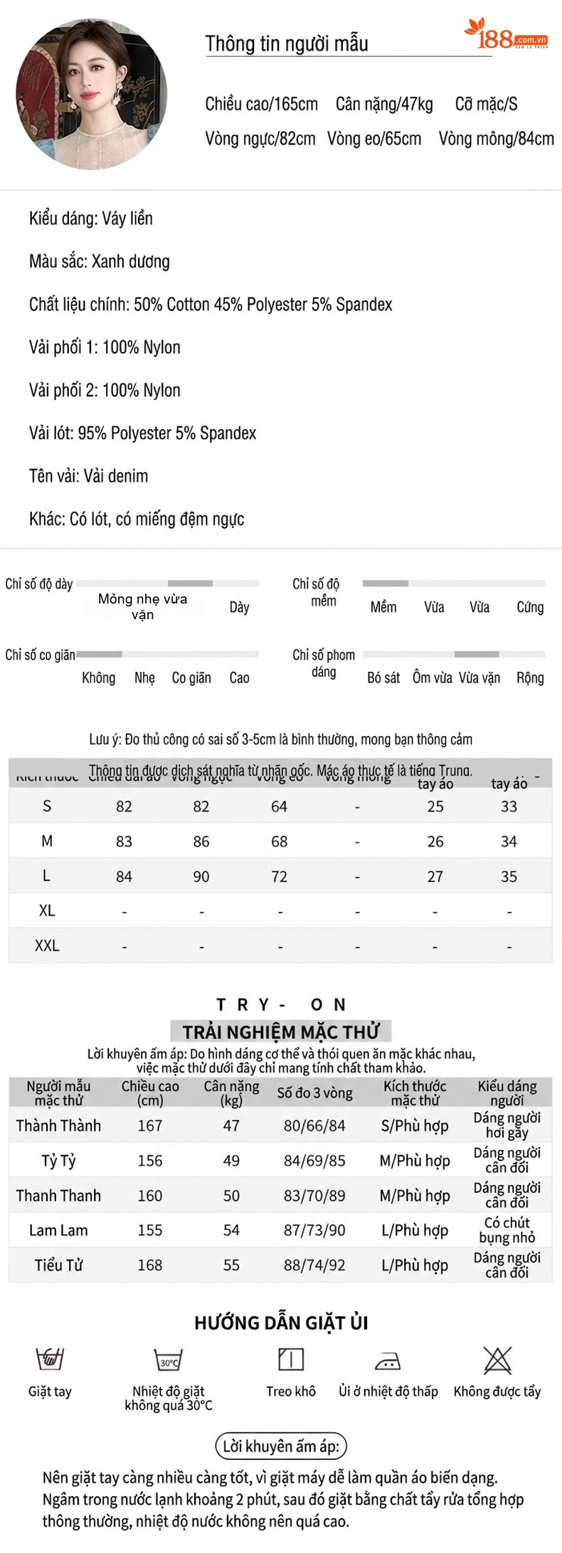 Váy Lưới Nữ Cổ Tròn Tay Phồng Đính Đá Thiết Kế Eo A Xòe Màu Xanh chi tiết 2