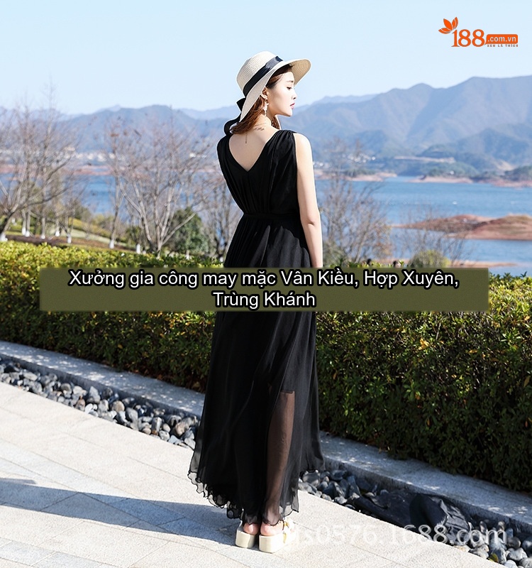 Váy Maxi Đi Biển Hở Lưng Cổ chữ V Bohemieng Chất Liệu Tuyết Chifon Màu Xanh Lá, Tím, Hồng, Xanh Dương...