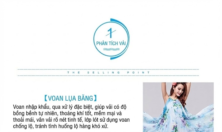 Váy Maxi Nữ Dáng Dài Không Tay Họa Tiết Hoa, Che Bụng Chất Liệu Voan Màu Xanh Dương, Tím chi tiết 4