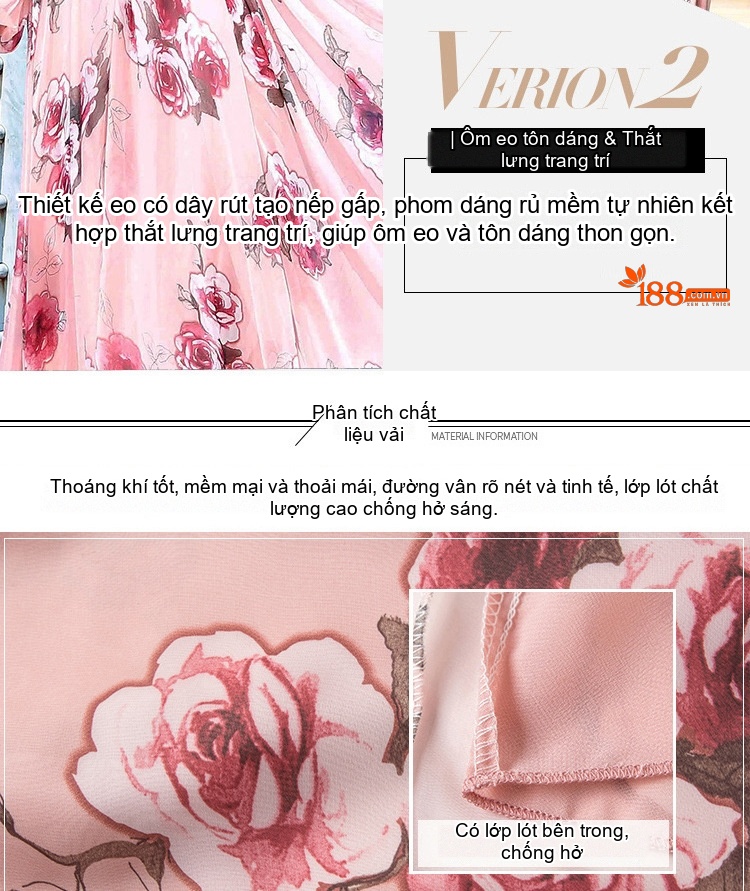 Váy Maxi Nữ Tay Dài Chiffon Họa Tiết Hoa Phong Cách Bohemian chi tiết 4