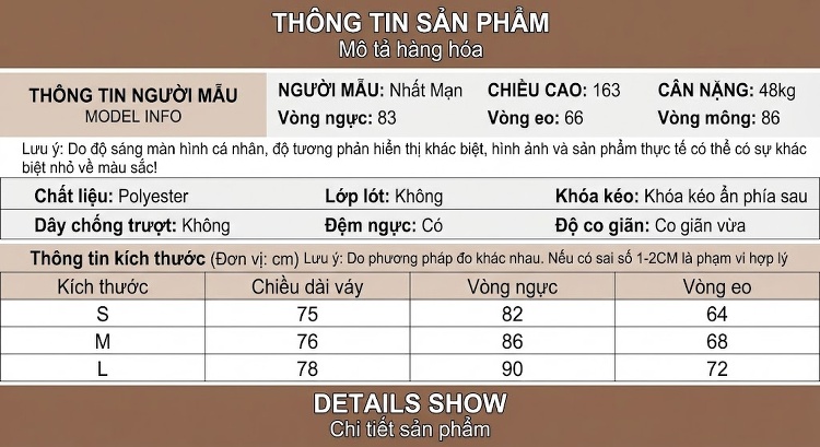 Váy Ngắn Chữ A Nữ Ôm Dáng Che Bụng Cổ chữ V Sâu Gợi Cảm Màu Đen, Kem chi tiết 2