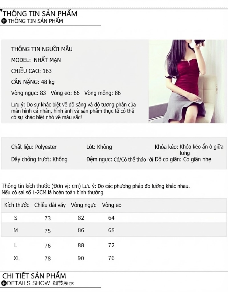 Váy Ngắn Dáng Chữ A Nữ Cổ chữ V Trễ Vai Hở Lưng Màu Đen, Trắng, Hồng chi tiết 2