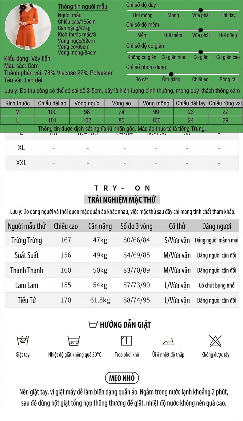 Váy Ngắn Dệt Kim Nữ Tay Bồng Thu Đông Ôm Dáng Màu Cam chi tiết 2