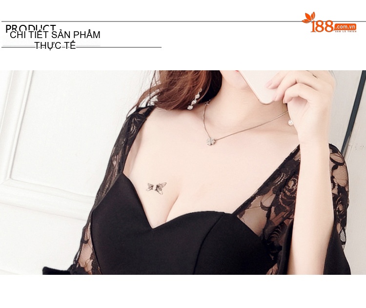 Váy Ngắn Nữ A Line Cổ chữ V Tay Dài Gợi Cảm Màu Đen, Trắng, Đỏ chi tiết 11