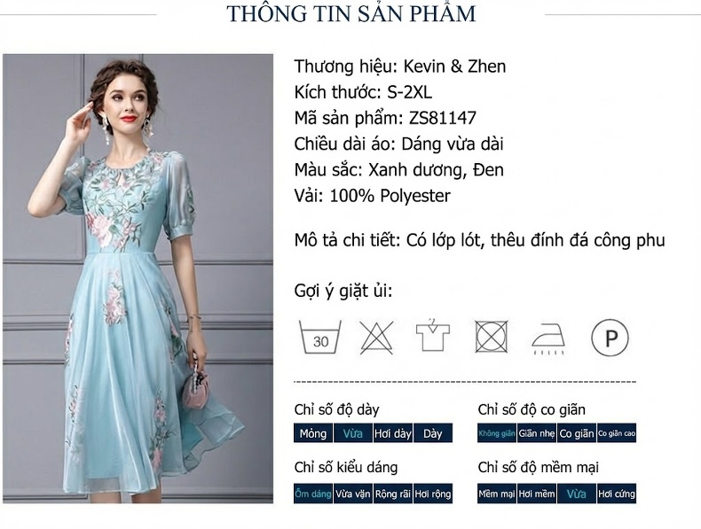 Váy Ngắn Tay Lưới Thêu Hoa Đính Đá Cao Cấp Màu Đen, Xanh chi tiết 18
