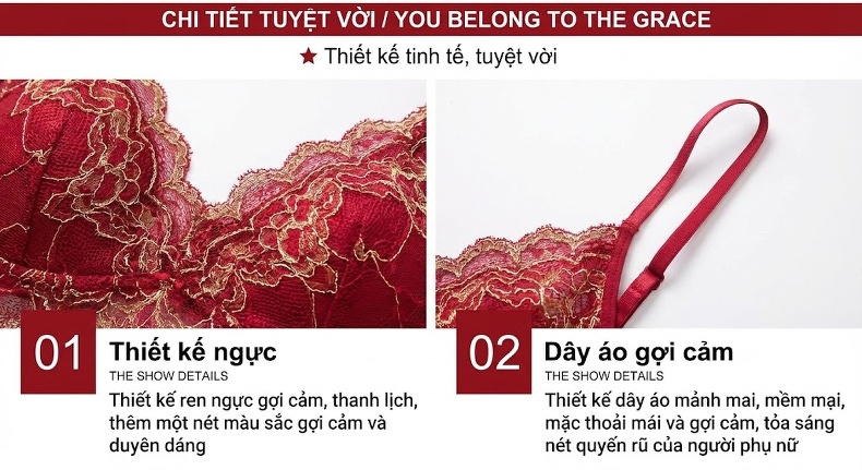 Váy Ngủ Lụa Dài Hai Dây Ren Quyến Rũ Gợi Cảm Màu Đỏ, Xanh Navy chi tiết 13