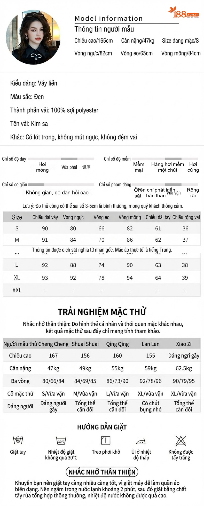 Váy Ôm Body Nữ Cổ Búp Bê Tay Dài Đính Kim Sa Lấp Lánh Màu Đen chi tiết 2
