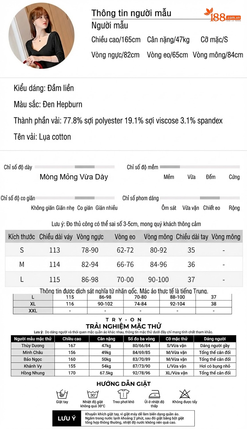 Váy Ôm Body Nữ Cổ chữ V Chữ Xẻ Tà Thiết Kế Thanh Lịch Màu Đen chi tiết 2